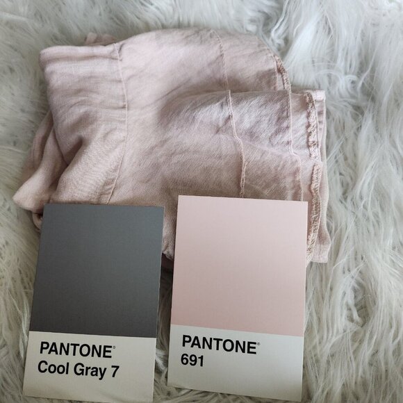 Francesca Bettin 100% Linen‎ Shift Dress S Layered Bell Sleeves Pink Made Italy - Picture 15 of 16